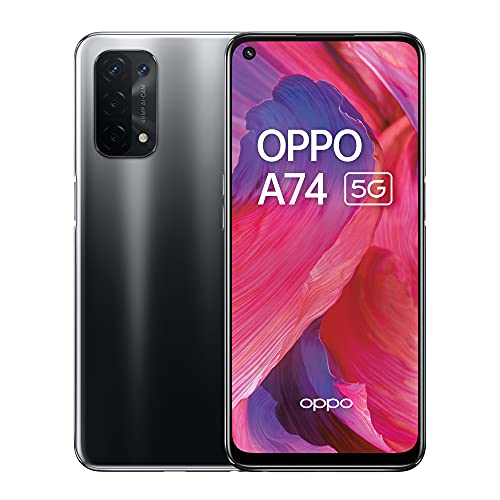 OPPO A74 5G - 6GB RAM and 128GB +Extendable Storage SIM Free Smartphone (6.5' Screen, 5000 mAh Battery, 48MP Quad Camera, 90Hz Refresh Rate) - Fluid Black