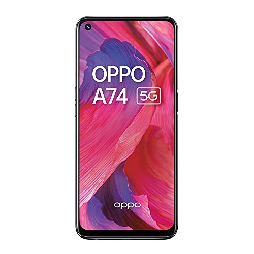 OPPO A74 5G - 6GB RAM and 128GB +Extendable Storage SIM Free Smartphone (6.5' Screen, 5000 mAh Battery, 48MP Quad Camera, 90Hz Refresh Rate) - Fluid Black