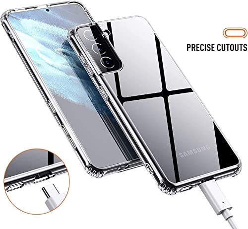 NWNK13 For Samsung Galaxy S21 Fe 5G Case Crystal Clear Slim Fit Front & Back 360° Case Built-in Screen Protector Full Body Silicone Gel Mobile Phone Cover for Samsung S21 Fe 5G (Clear)