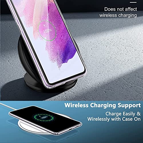 NWNK13 For Samsung Galaxy S21 Fe 5G Case Crystal Clear Slim Fit Front & Back 360° Case Built-in Screen Protector Full Body Silicone Gel Mobile Phone Cover for Samsung S21 Fe 5G (Clear)