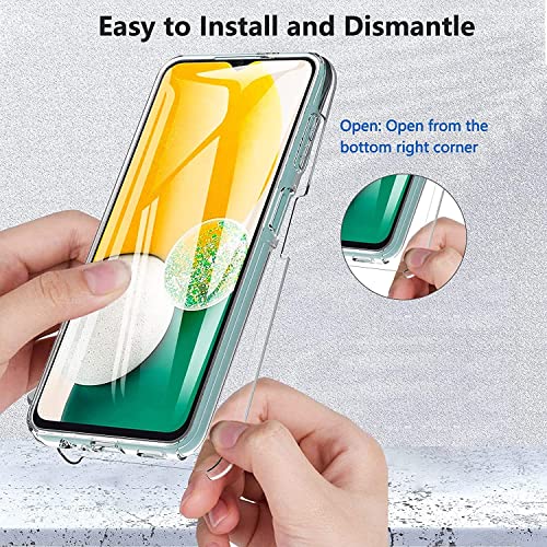 NWNK13 For Samsung Galaxy A13 5G / A13 4G Case Crystal Clear Slim Fit Front & Back 360° Case Built-in Screen Protector Full Body Silicone Gel Mobile Phone Cover for Samsung A13 4G / 5G (Clear)