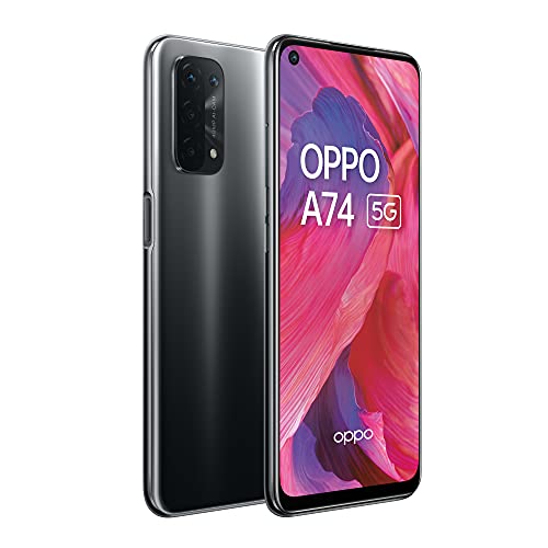 OPPO A74 5G - 6GB RAM and 128GB +Extendable Storage SIM Free Smartphone (6.5' Screen, 5000 mAh Battery, 48MP Quad Camera, 90Hz Refresh Rate) - Fluid Black
