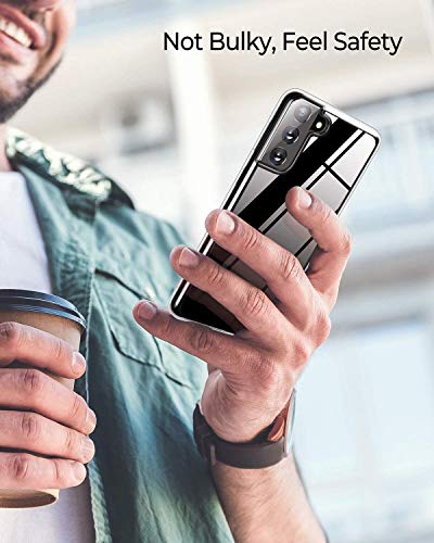 NWNK13 For Samsung Galaxy S21 5G Case Crystal Clear Slim Fit Front & Back 360° Case Built-in Screen Protector Full Body Silicone Gel Mobile Phone Cover for Samsung S21 5G (Clear) (Black)