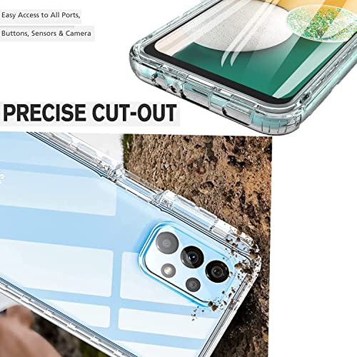 NWNK13 For Samsung Galaxy A13 5G / A13 4G Case Crystal Clear Slim Fit Front & Back 360° Case Built-in Screen Protector Full Body Silicone Gel Mobile Phone Cover for Samsung A13 4G / 5G (Clear)