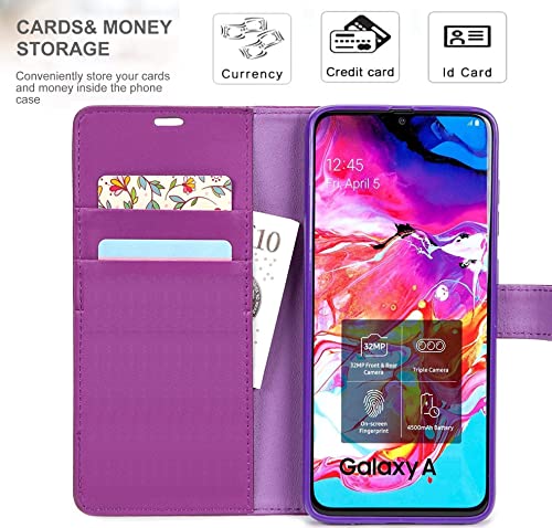 NWNK13 For Samsung Galaxy A34 5G Case Leather Wallet Book Flip Stand View Phone Cover with Card Holder Slots Compatible with Galaxy A34 (Purple)