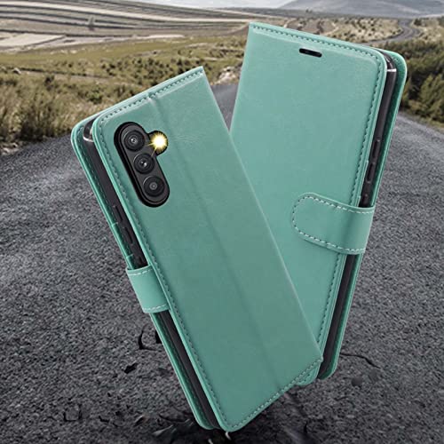 MONASAY Galaxy A54 5G Wallet Case, [Included Glass Screen Protector][RFID Blocking] Flip Folio Leather Cell Phone Cover with Credit Card Holder for Samsung Galaxy A54 5G, Mint
