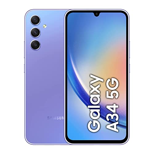Samsung Galaxy A34 5G Mobile Phone 6.6 Inch Super AMOLED screen 128GB Awesome Violet 3Y Extended Manufacturer Warranty