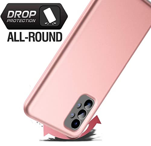 NWNK13 For Samsung Galaxy A53 5G Case Crystal Clear Slim Fit Front & Back 360° Case Built-in Screen Protector Full Body Silicone Gel Mobile Phone Cover for Samsung A53 5G (Clear) (Rose Gold)