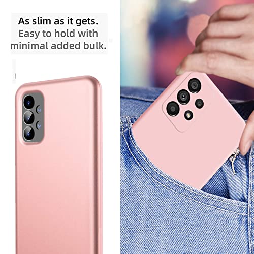 NWNK13 For Samsung Galaxy A53 5G Case Crystal Clear Slim Fit Front & Back 360° Case Built-in Screen Protector Full Body Silicone Gel Mobile Phone Cover for Samsung A53 5G (Clear) (Rose Gold)