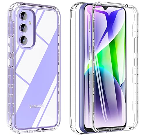NWNK13 For Samsung Galaxy A54 5G Case Crystal Clear Slim Fit Front & Back 360° Case Built-in Screen Protector Transparent Full Body Silicone Gel Mobile Phone Cover for Samsung A54 (Clear)