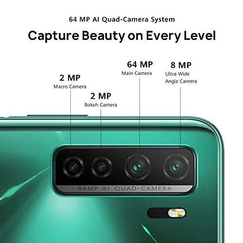 HUAWEI P40 Lite 5G - 128 GB 6.5" Smartphone with Punch FullView Display, 64 MP AI Quad Camera, 4000 mAh ,40W SuperCharge, 6 GB RAM, SIM-Free Android Mobile Phone, Dual SIM, Crush Green
