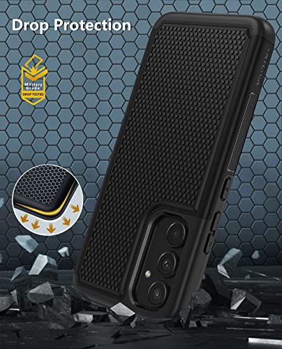 FNTCASE for Samsung A54 Phone Case: Dual Layer Shockproof Drop Protection Case - 360 Military Grade Protective Mobile Cover Rugged Matte Heavy Duty Slim TPU Aesthetic Cases Black