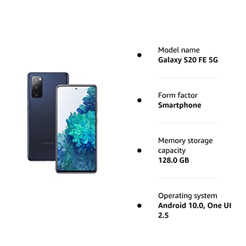Samsung Galaxy S20 FE 5G 128GB Cloud Navy - Dual Sim (e-sim)- Unlocked (Renewed).
