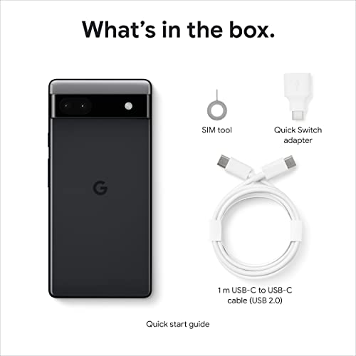 Google Pixel 6a – Unlocked Android 5G Smartphone with 12 megapixel camera and 24-hour battery – Charcoal - 6.1 Inches