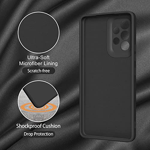 WOOZ Liquid Silicone Case for Samsung Galaxy A53 5G Phone Case, Shockproof Bumper Case with Microfiber Lining (Black)
