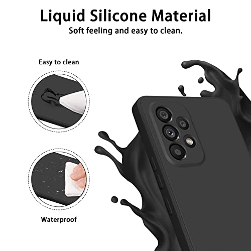 WOOZ Liquid Silicone Case for Samsung Galaxy A53 5G Phone Case, Shockproof Bumper Case with Microfiber Lining (Black)