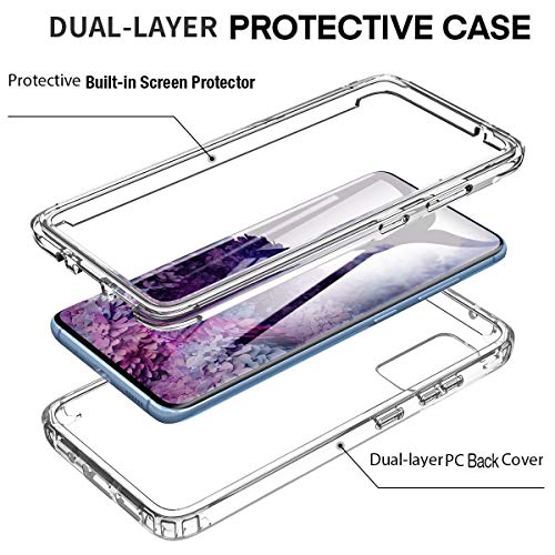 NWNK13 For Samsung Galaxy S20 FE 5G / S20 FE 4G Case Crystal Clear Slim Fit Front & Back 360° Case Built-in Screen Protector Full Body Silicone Gel Mobile Phone Cover for Samsung S20 FE(Clear)