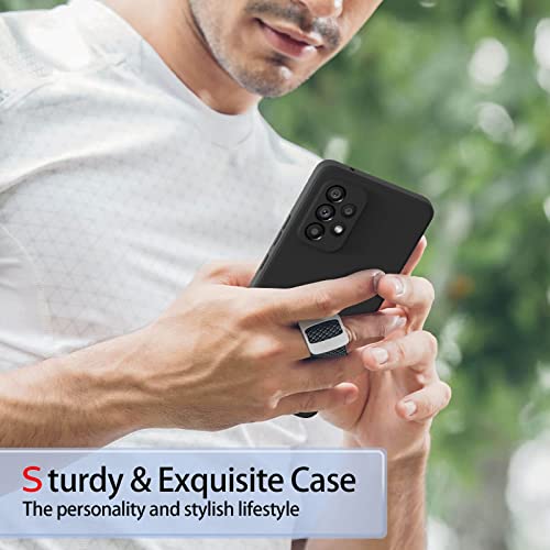 WOOZ Liquid Silicone Case for Samsung Galaxy A53 5G Phone Case, Shockproof Bumper Case with Microfiber Lining (Black)