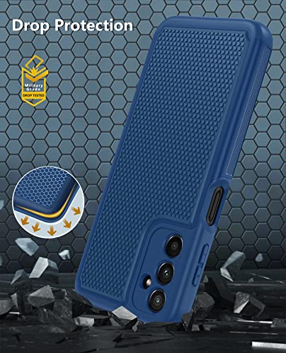 FNTCASE for Samsung A14 Phone Case: Dual Layer Shockproof Drop Protection Case - Galaxy A14 4G/5G 360 Military Grade Protective Mobile Phone Cover Rugged Matte Heavy Duty Slim TPU Aesthetic Cases Blue