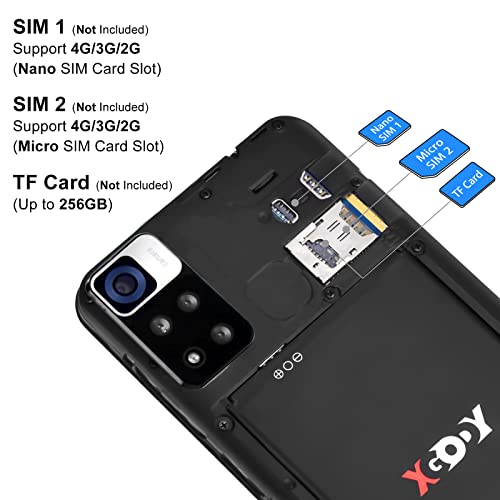 Xgody Y13 Quad Core, 4G Dual SIM Smartphone SIM Free Unlocked Mobile Phones, 8GB ROM/SD 256GB, 3000mAh Battery, 6-inch Display Android 9.0 phone, 5MP Camera, Face ID, GPS, FM, UK Version (Blue)