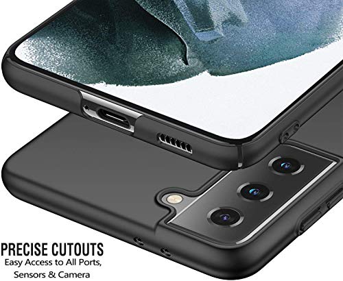 NWNK13 For Samsung Galaxy S22 Case Crystal Clear Slim Fit Front & Back 360° Case Built-in Screen Protector Transparent Full Body Silicone Gel Mobile Phone Cover for Samsung S22 5G (Clear) (Black)