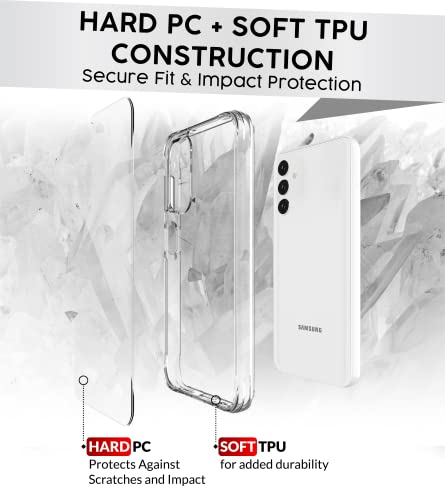 Case Collection for Samsung Galaxy A14 4G / A14 5G Case - Shockproof TPU and Clear PC Hybrid Cover | Anti-Scratch | Non-Yellowing Cases | Compatible with Samsung A14 Phone Case