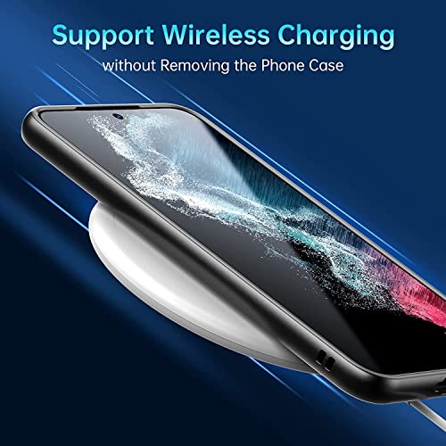 NWNK13 For Samsung Galaxy S22 Case Crystal Clear Slim Fit Front & Back 360° Case Built-in Screen Protector Transparent Full Body Silicone Gel Mobile Phone Cover for Samsung S22 5G (Clear) (Black)