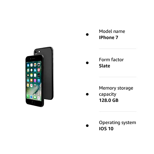 Apple iPhone 7 Smartphone (11.9 cm (4.7 Inch), iOS 10), 128 GB, jet black (Renewed)