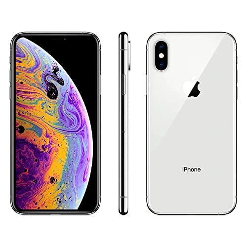 Apple iPhone XS, 64GB, Silver - Fully Unlocked (Renewed)
