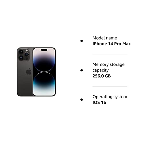 Apple iPhone 14 Pro Max (256 GB) - Space Black (Renewed)