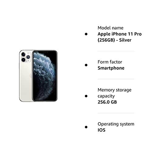 Apple iPhone 11 Pro, 256GB, Silver (Renewed)