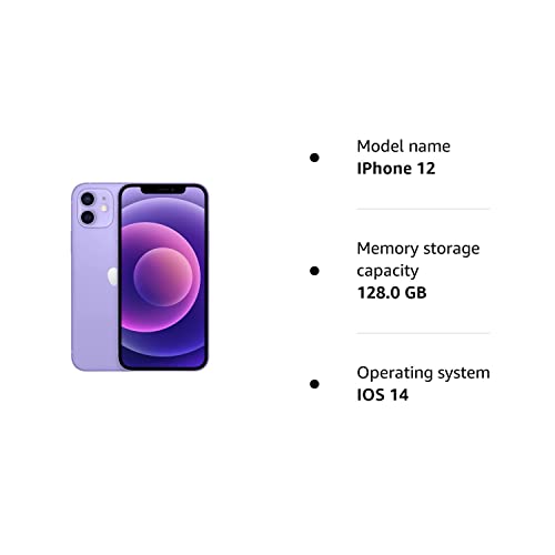 Apple iPhone 12, 128GB, Purple (Renewed)