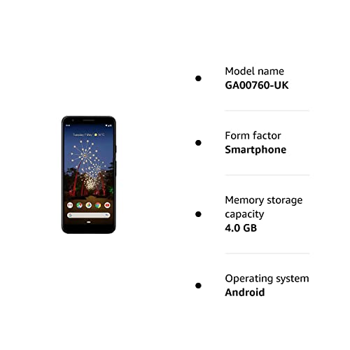 Google Pixel 3A XL Just Black 64GB GA00760-UK