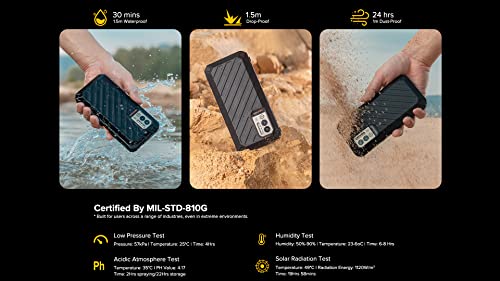 Ulefone ARMOR X11 PRO Android 12 Rugged Smartphone, 8150mAh Battery, 16MP Underwater Camera, Helio G25 4GB+64GB, 5.45" IP68/IP69K Waterproof Mobile Phone, DUAL SIM, 3-Card Slot, Face Unlock NFC GPS