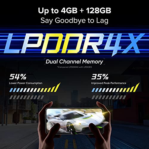 UMIDIGI A11 Mobile Phones (2023), Android 11 Smartphone SIM Free Unlocked,5150mAh Battery,6.52HD+Screen 64GB RAM/256GB Extension,16+8MP Camera 4G Dual SIM 3-Card Slots Face ID,UK Version(Black)