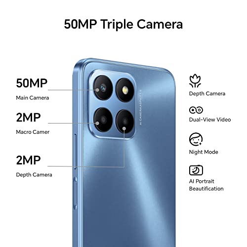 HONOR 70 Lite, Smartphone 5G, 4GB+128GB, 6,5” 90Hz FullView Display, 5000 mAh, Android 12, Dual SIM, Ocean Blue