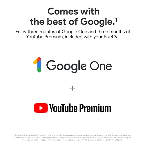 Google Pixel 7a and Pixel 30W Charger Bundle – Unlocked Android 5G Smartphone with Wide-Angle Lens and 24-Hour Battery - Charcoal (Amazon Exclusive)