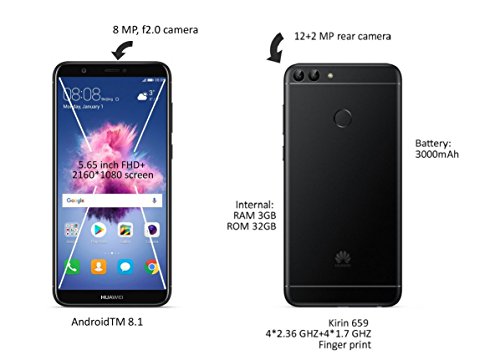 Huawei P Smart (Single SIM) 32GB Android 8.0 UK version SIM-Free Smartphone - Black