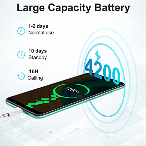 DOOGEE X98 SIM-Free & Unlocked Mobile Phones, Android 12 Smartphone, 16GB, 1TB Extension, 6.52 inch HD+ Screen, 4200mAh Battery, 8MP AI Camera, 4G Dual SIM Cheap Phones, OTG/GPS, Face ID - Green