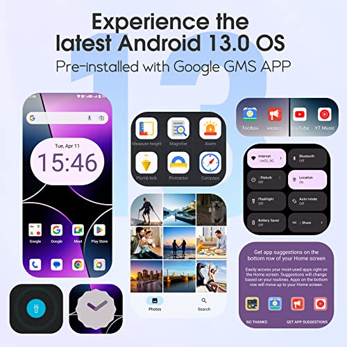 Ulefone Note 16 Pro Mobile Phones (2023), 16GB+128GB/256GB SD Android 13 50MP Camera Octa Core Smartphone SIM Free Unlocked 6.52” HD+ 4400mAh 4G Dual SIM Fingerprint Face ID GPS OTG, UK Version- Black