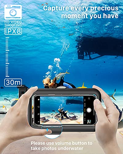 YOSH IPX8 Waterproof Phone Pouch, Underwater Phone Case, Waterproof Phone Case with Lanyard, Dry Bag for iPhone 14 13 12 11 XS max XR X 8, Samsung S23 S22 S10, Huawei Xiaomi-up to 6.8 inches (2-pack)