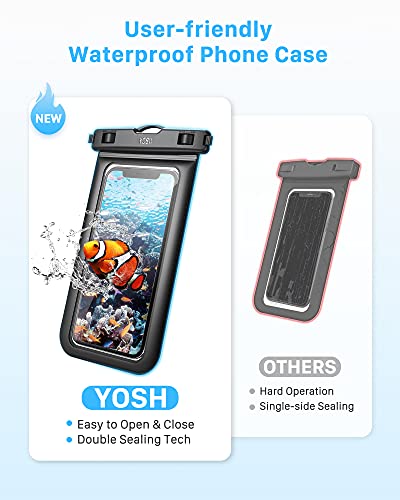 YOSH IPX8 Waterproof Phone Pouch, Underwater Phone Case, Waterproof Phone Case with Lanyard, Dry Bag for iPhone 14 13 12 11 XS max XR X 8, Samsung S23 S22 S10, Huawei Xiaomi-up to 6.8 inches (2-pack)