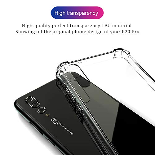 Hually Case for Huawei P20 Pro, Ultra Thin P20 PRO Case with Flexible TPU Hard PC Back All Round Protection, Shock Absorbent Cover for Huawei P20 Pro - Crystal Clear