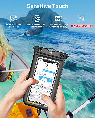 YOSH IPX8 Waterproof Phone Pouch, Underwater Phone Case, Waterproof Phone Case with Lanyard, Dry Bag for iPhone 14 13 12 11 XS max XR X 8, Samsung S23 S22 S10, Huawei Xiaomi-up to 6.8 inches (2-pack)
