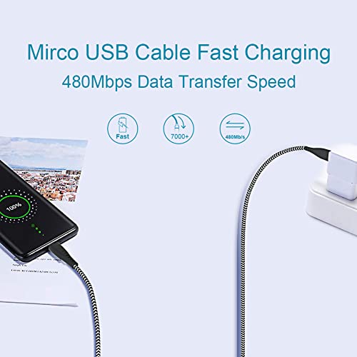 Micro USB Cable 2m 2m For Huawei P8 Lite 2017/P9 Lite/P10 Lite/P Smart Plus 2019/Honor 10 Lite/9 Lite/20 Lite,Honor 8x 7A 7S Y5 Y6 Y7 ii 2018 Charging Charger Lead,2.4 A Fast Charge Phone Power Wire