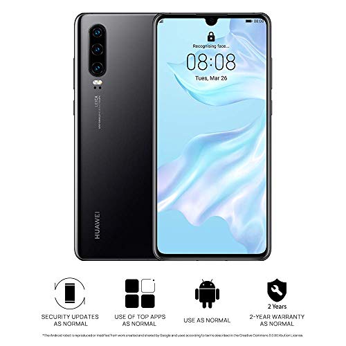 Huawei P30 ELE-L09 4G Smartphone 6GB RAM 128GB Unlocked - Midnight Black A (Renewed)