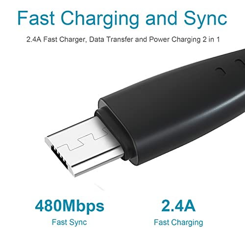 Micro USB Cable 2m 2m For Huawei P8 Lite 2017/P9 Lite/P10 Lite/P Smart Plus 2019/Honor 10 Lite/9 Lite/20 Lite,Honor 8x 7A 7S Y5 Y6 Y7 ii 2018 Charging Charger Lead,2.4 A Fast Charge Phone Power Wire