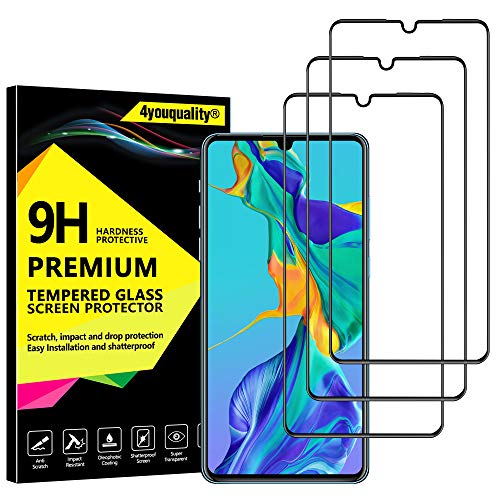4youquality [3-Pack[Full Coverage] Screen Protector for Huawei P30, Tempered Glass Film [Full-Coverage][LifetimeWarranty][Anti-Scratch][Anti-Shatter]