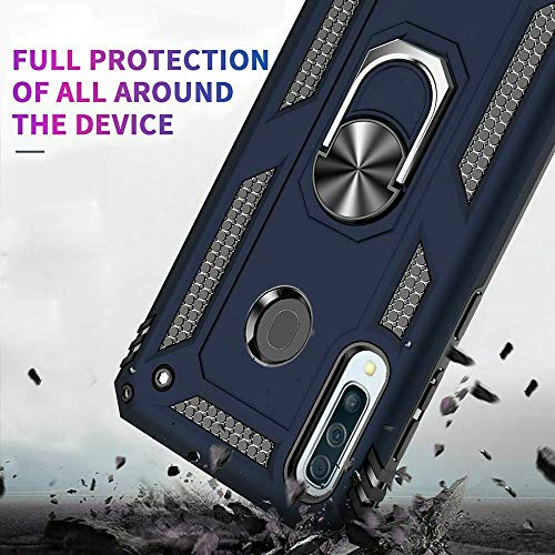 Case Compatible With Huawei P30 Lite / P30 Lite New Edition Case with Magnetic Ring Holder - Hybrid Armor Defender Dual Layer Anti-Scratch Kickstand Shockproof Cover (Blue)