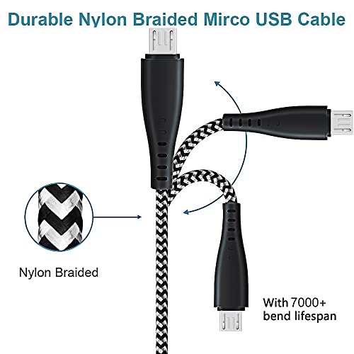 Micro USB Cable 2m 2m For Huawei P8 Lite 2017/P9 Lite/P10 Lite/P Smart Plus 2019/Honor 10 Lite/9 Lite/20 Lite,Honor 8x 7A 7S Y5 Y6 Y7 ii 2018 Charging Charger Lead,2.4 A Fast Charge Phone Power Wire